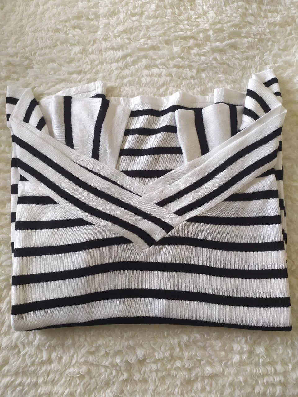 Breton Orsay L Pull rayé à épaules dénudées – photo 13